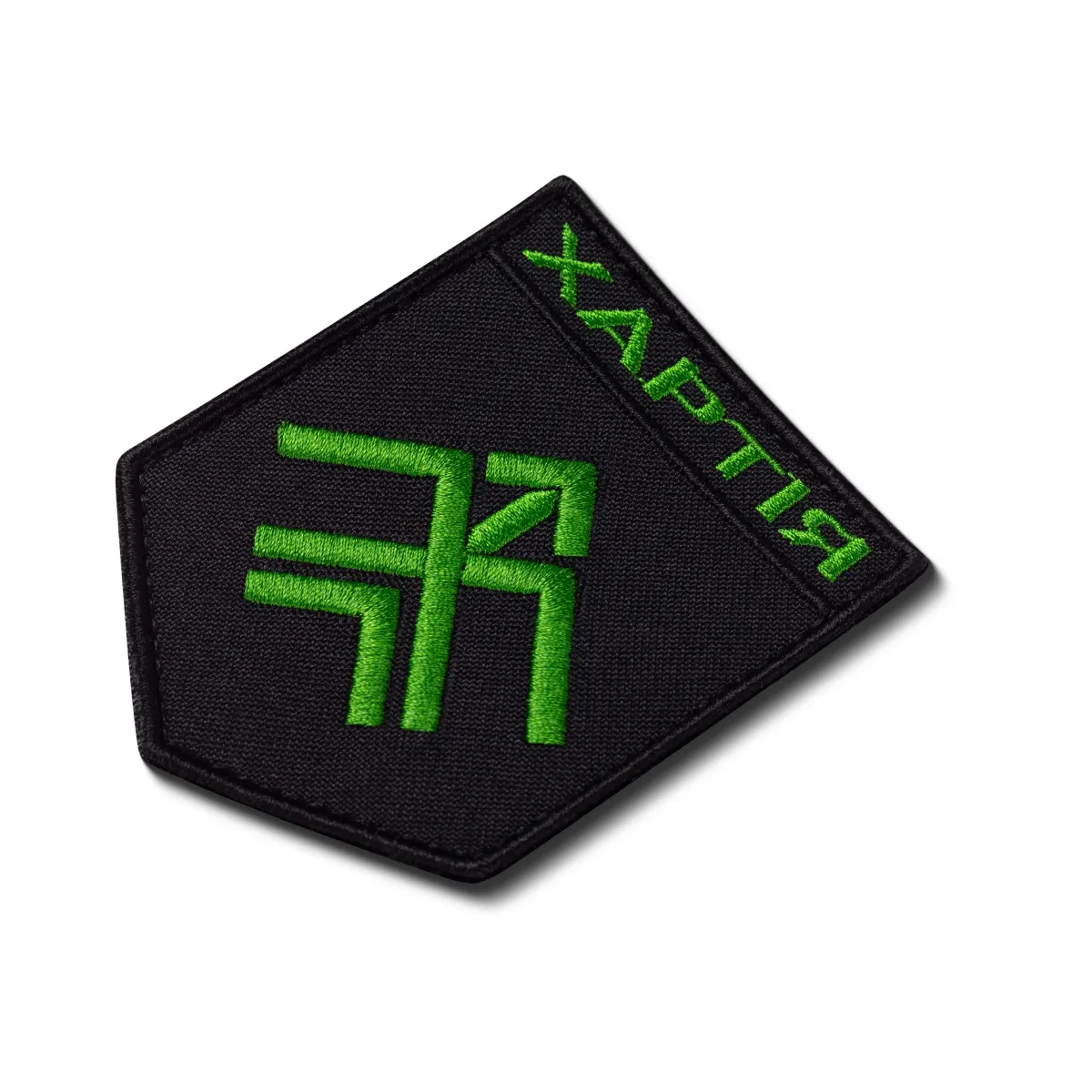 Шеврон (нашивка) Хартія на липучці, 8.5х7 см. Чорно-зелений 3