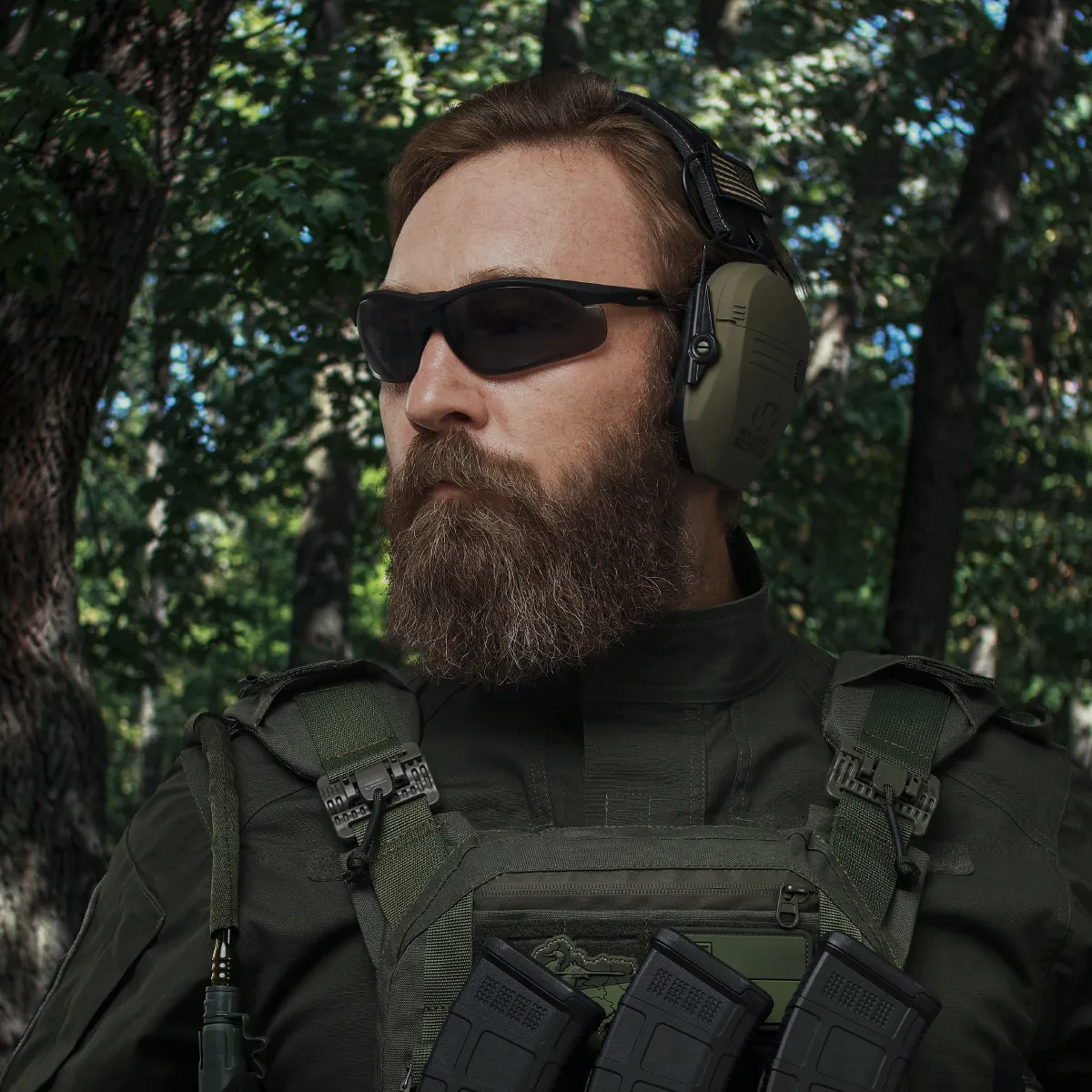 Активні навушники Walker's Razor Patriot OD Green з наголів'ям. Виробник США 10