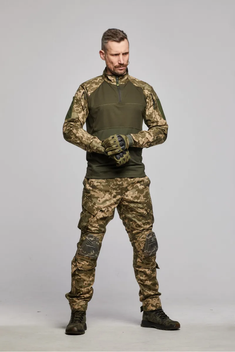 Тактична сорочка UBACS ЗСУ. Основа Coolmax, рукава Rip-Stop. Піксель 8