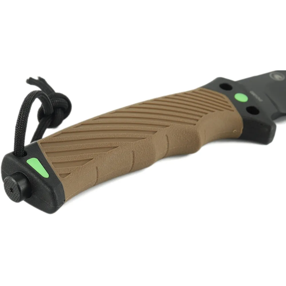 Ніж Ganzo G8012V2 коричневий з паракордом та кресалом. Вуглецева сталь 4