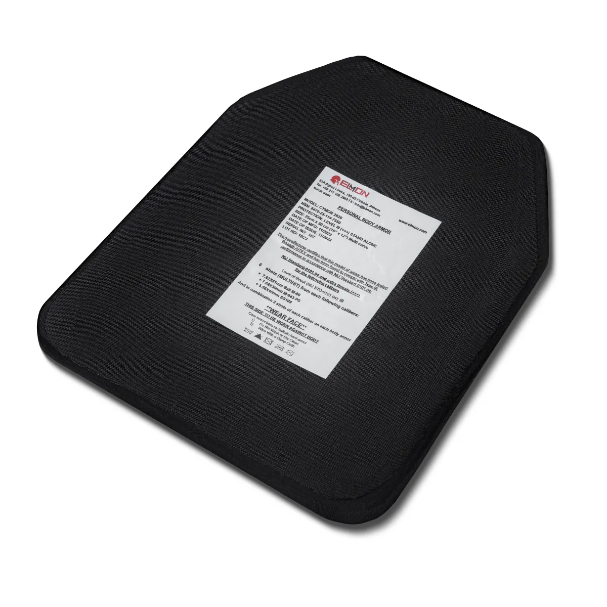 Керамічна плита 3 (+++) рівня NIJ. Elmon (Греція). Вага 1.65 кг. Розмір 25×30 см 5