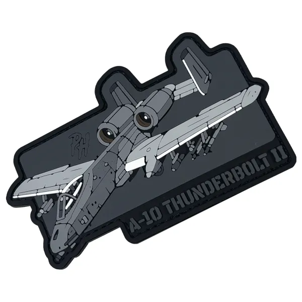Патч (шеврон) «A10 Thunderbolt 2» від Patch hunter. М’який ПВХ пластик. Сірий 4