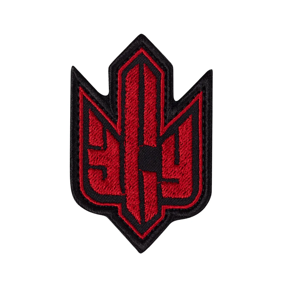 Шеврон (нашивка) Тризуб ЗСУ, 8.5х5.5 см. Червоно-чорний