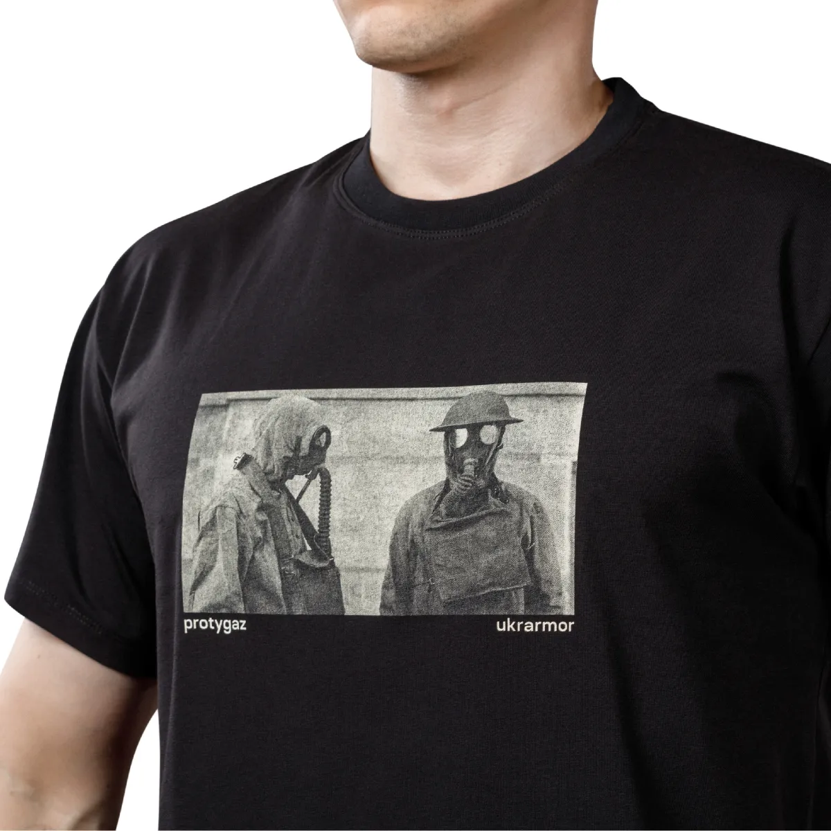 Футболка чоловіча Basic Military T-Shirt. Gasmask Grins. Cottone/Elastane, чорний 4
