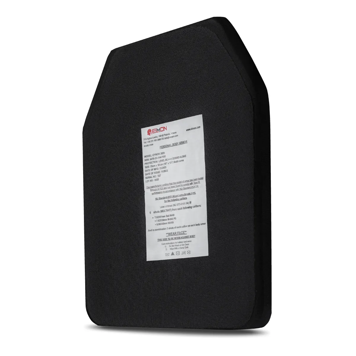 Керамічна плита 3 (+++) рівня NIJ. Elmon (Греція). Вага 1.65 кг. Розмір 25×30 см 2