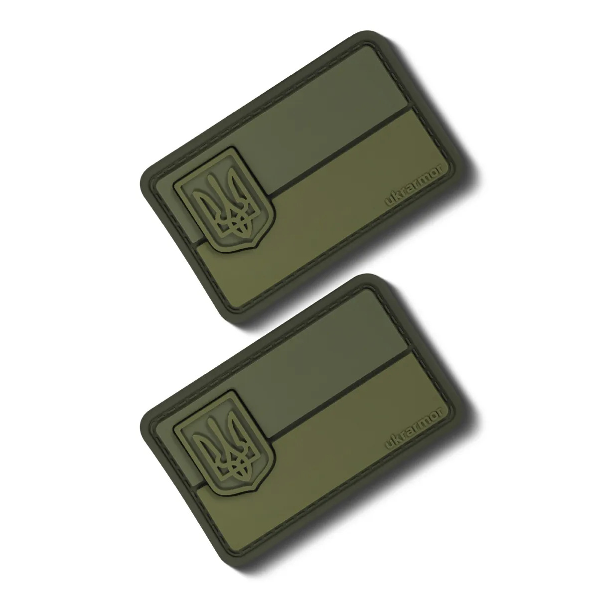 Шеврон прапор України з гербом. М'який ПВХ пластик. Олива 2