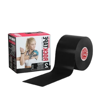 Кінезіо тейп RockTape Standart. Еластична стрічка 5 см х 5 м. Чорний