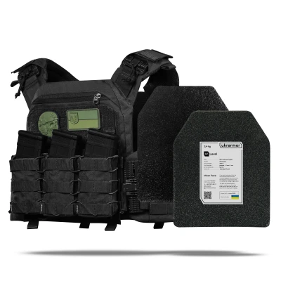 Бронежилет 4-го класса (PRO). Вес 7.3 кг. Стальные плиты 3.4 кг. Черный