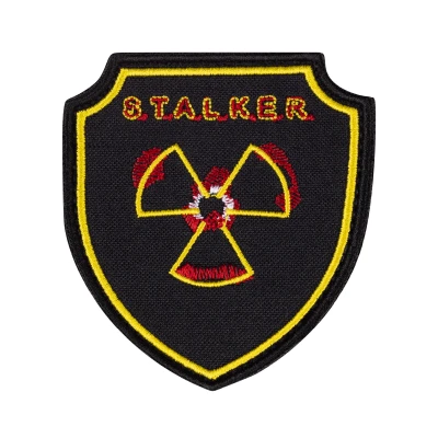 Шеврон (нашивка) S.T.A.L.K.E.R., 8.5х8 см. Помаранчево-чорний