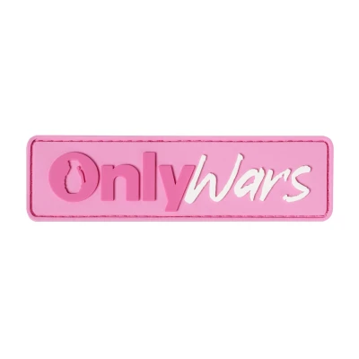 Патч (шеврон) «onlywars» від onlywars.store. Рожевий, 9 х 2.5 см