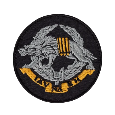 Шеврон (нашивка) «Іду на Ви» Вовк ССО, 9х9 см. Чорний