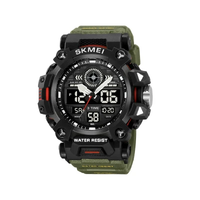 Тактичний наручний годинник Skmei 2226. Вологостійкий корпус. Army Green
