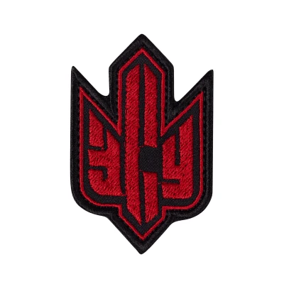 Шеврон (нашивка) Тризуб ЗСУ, 8.5х5.5 см. Червоно-чорний