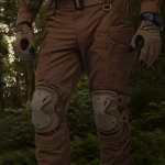 Наколінники тактичні Defcon 5. Еластичний пластик, анатомічно вигнуті. Койот 6