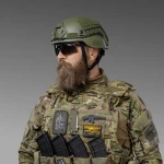 Шолом Mich 2000 з НВМПЕ Ops Core олива. Рівень захисту NIJ IIIA 5