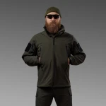 Комплект одягу Softshell Hawk Jacket & Pants. Захист від вітру та вологи. Олива 11