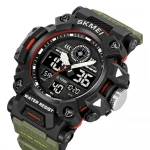 Тактичний наручний годинник Skmei 2226. Вологостійкий корпус. Army Green 4