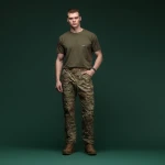 Комплект футболок Basic Military T-shirt. Cotton/Elastane, чорний - олива 9