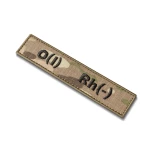 Шеврон (нашивка) група крові О (I) Rh (-), 2.5 х 12.5 см. Мультикам 3