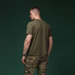 Комплект футболок Basic Military T-shirt без логотипу. Матеріал Cottone/Elastane, олива 3