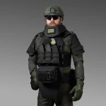 Плечовий захист з балістичними пакетами 2-го класу. STANAG 2920. Чорний 7