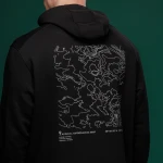 Худі M1 Mono колекція Avdiivka. Топографічна карта. Cotton and polyester. Чорний 5