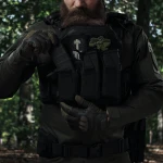 Одинарний еластичний підсумок під магазини АК/АR відкритого типу. Кріплення MOLLE. Чорний 6