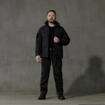 Комплект одягу Softshell Hawk Jacket & Pants. Захист від вітру та вологи. Чорний 2