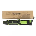 Ніж Ganzo G8012V2 зелений з паракордом та кресалом. Вуглецева сталь 8