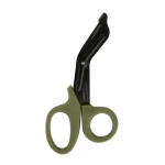 Ножиці тактичні чорні для польової медицини (чорне лезо). Розмір: 18.3 х 9.2 см. Ручка - олива