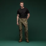 Комплект футболок Basic Military T-shirt. Cotton/Elastane, олива - чорний 10