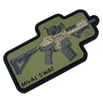 Патч (шеврон) «M4A1 Swat» від А.Т.А.К.А. М’який ПВХ пластик. Олива 3