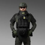 Плечовий захист з балістичними пакетами 1-го класу. STANAG 2920. Чорний 3