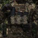 Одинарний еластичний підсумок під магазини АК/АR відкритого типу. Кріплення MOLLE. Піксель (мм-14) 8